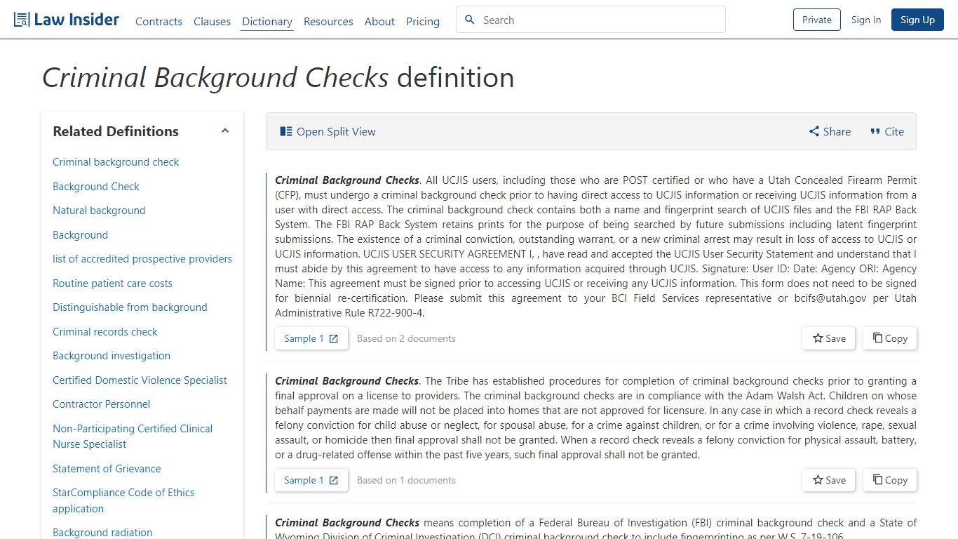 Criminal Background Checks Definition | Law Insider