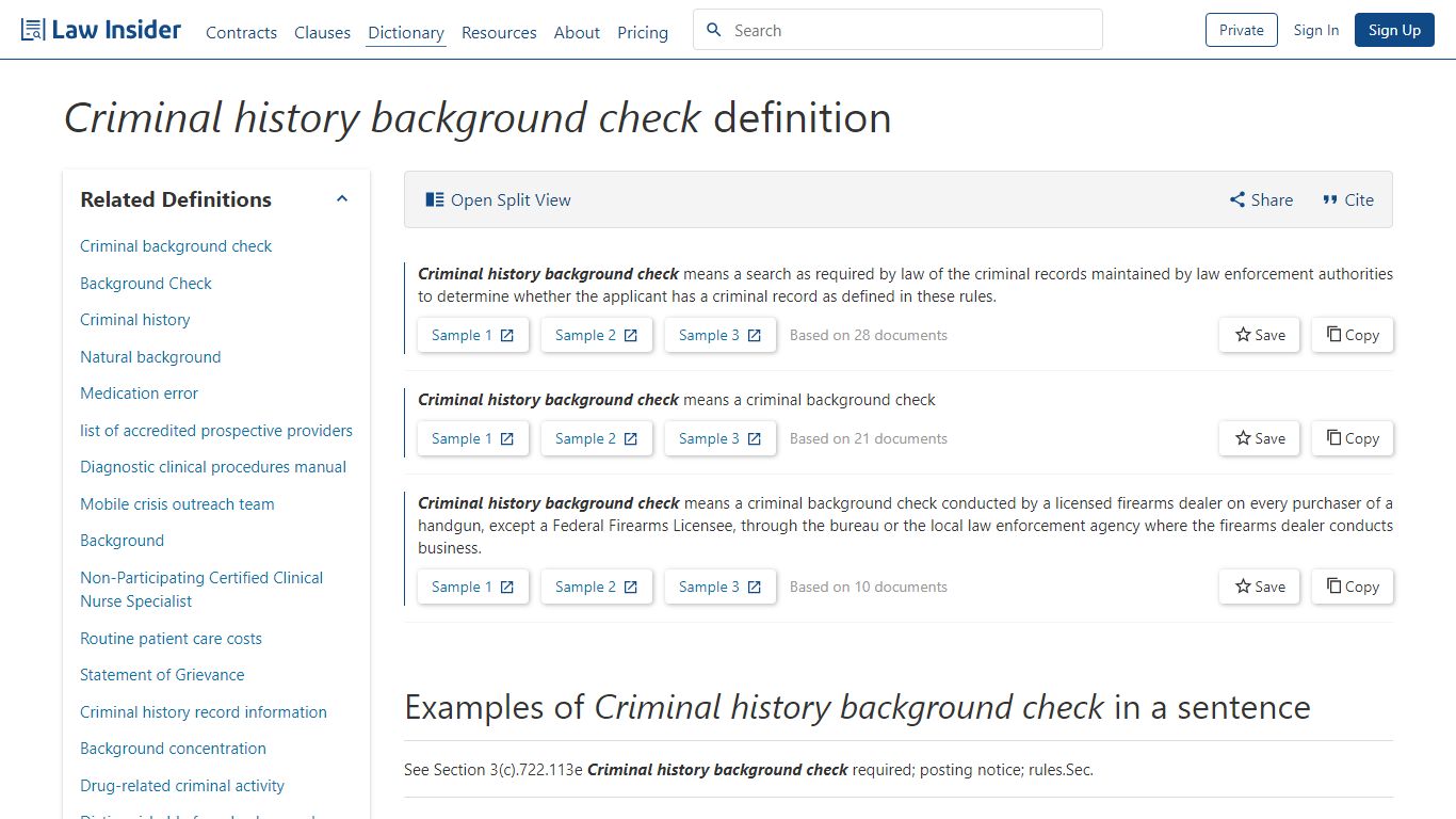 Criminal history background check Definition | Law Insider